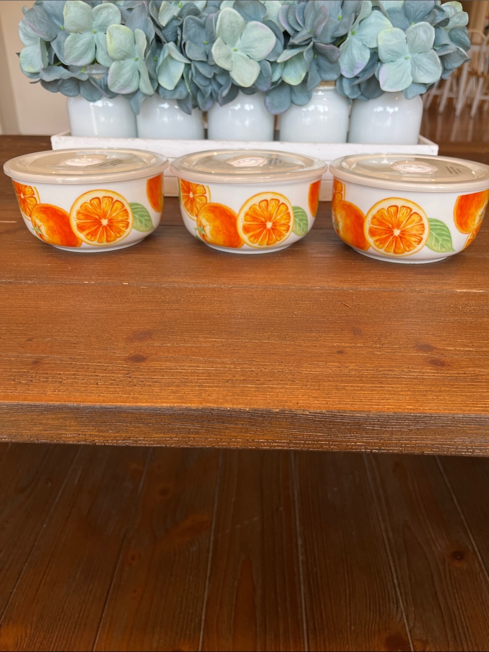 NWT Food Storage Bowls - Citrus Patterned Set of 3
